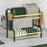 006-6426 2 Layers Dish Drying Rack with Drainboard Adjustable Kitchen Counter Dish Drainer for Knives, Spoons, Forks - 1
