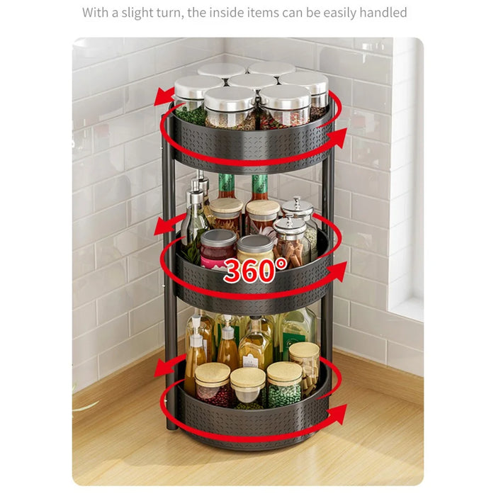 006-10063H 3-Tier Spice Rack Organizer Turntable Countertop Seasoning Holder - 3