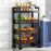 005JGL1047 4-Tier Kitchen Storage Rack with Wheels, Floor-Standing Vegetable Basket - 3 Mesh+1 Tray - 1