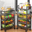 005JGL1047 4-Tier Kitchen Storage Rack with Wheels, Floor-Standing Vegetable Basket - 3 Mesh+1 Tray - 2