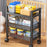 005JGL1047 4-Tier Kitchen Storage Rack with Wheels, Floor-Standing Vegetable Basket - 3 Mesh+1 Tray - 4