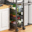 005JGL1047 4-Tier Kitchen Storage Rack with Wheels, Floor-Standing Vegetable Basket - 3 Mesh+1 Tray - 6