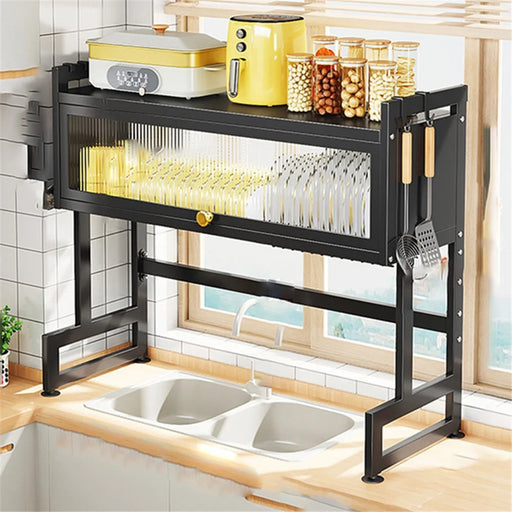 006-SCJ-6838C-95 Kitchen Dish Drying Rack Over The Sink Dish Drainer for Kitchen Storage Counter - Black - 1