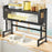 006-SCJ-6838C-105 Over Sink Dish Drying Rack 2 Tier Kitchen Counter Bowls Plates Holder with Door - Black - 1