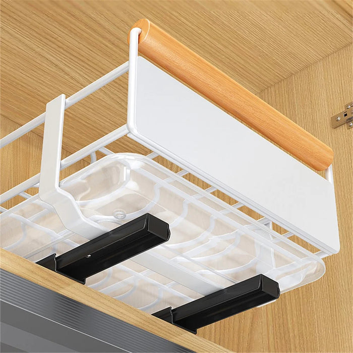 006-ZWJ-70079-WH Slide-Out Kitchen Sink Organizer Rack Storage Holder for Dishes, Spices - 6