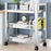 005JGL1034 3-Tier Storage Trolley Cart Stainless Steel Kitchen Rolling Shelf Organizer - 2 Mesh Tier+1 Board - 3