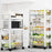 005JGL1038 4-Tier Storage Rack with Wheels, Kitchen Organizer Shelf Stainless Steel Vegetable Basket - 3 Mesh+1 Tray - 3