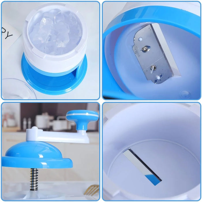 Home Mini Manual Snow Cone Hand Crank Ice Crusher Grinding Machine (BPA-Free, No FDA Certified) - 5