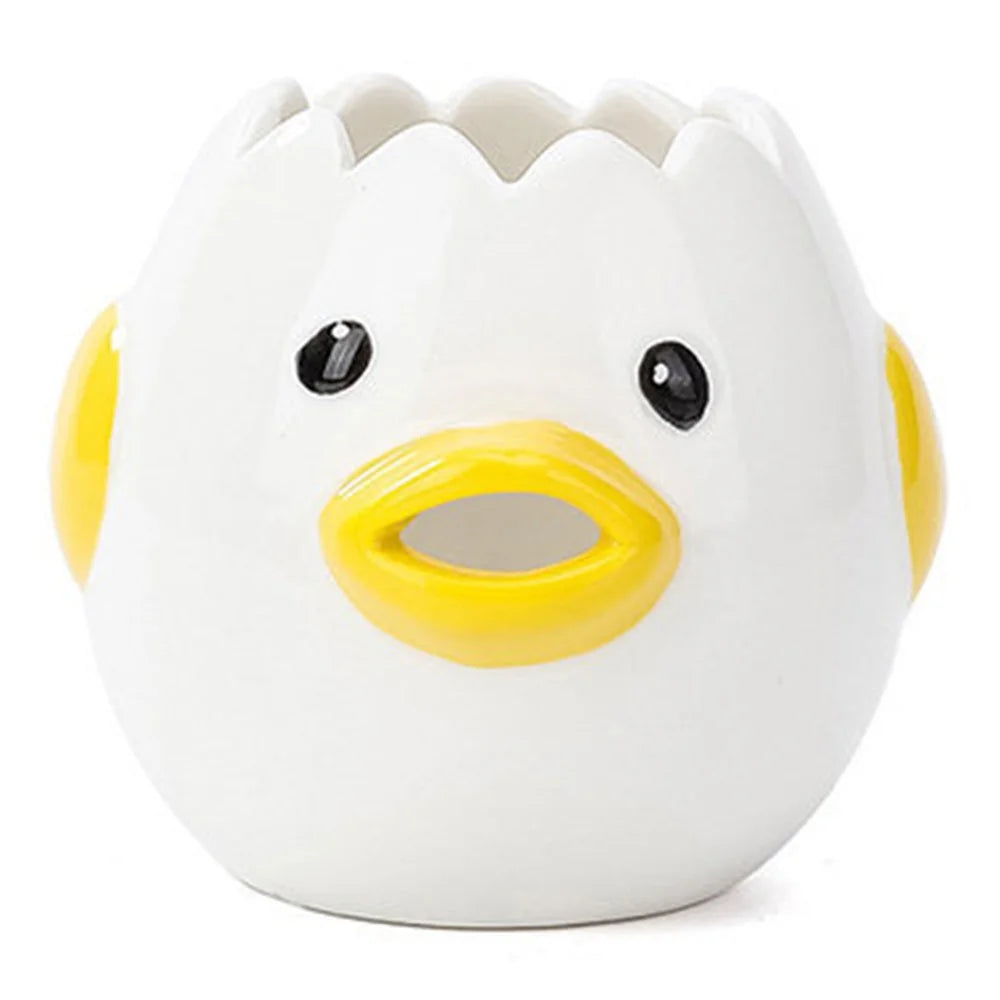 Cartoon Egg White and Yolk Separator Ceramic Egg Divider Filter Kitchen Tool (No FDA, BPA-Free) - Yellow - 1