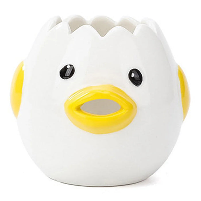 Cartoon Egg White and Yolk Separator Ceramic Egg Divider Filter Kitchen Tool (No FDA, BPA-Free) - Yellow - 1
