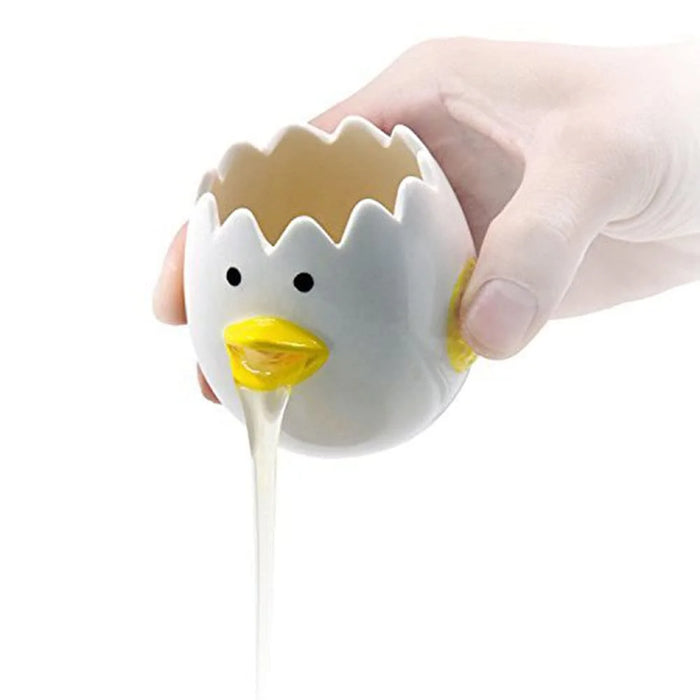 Cartoon Egg White and Yolk Separator Ceramic Egg Divider Filter Kitchen Tool (No FDA, BPA-Free) - Yellow - 2