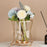 Desk Decorative Transparent Glass Vase Geometric Hydroponic Vase with Iron Frame, Size S - Champagne Gold - 2