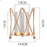 Desk Decorative Transparent Glass Vase Geometric Hydroponic Vase with Iron Frame, Size S - Champagne Gold - 6