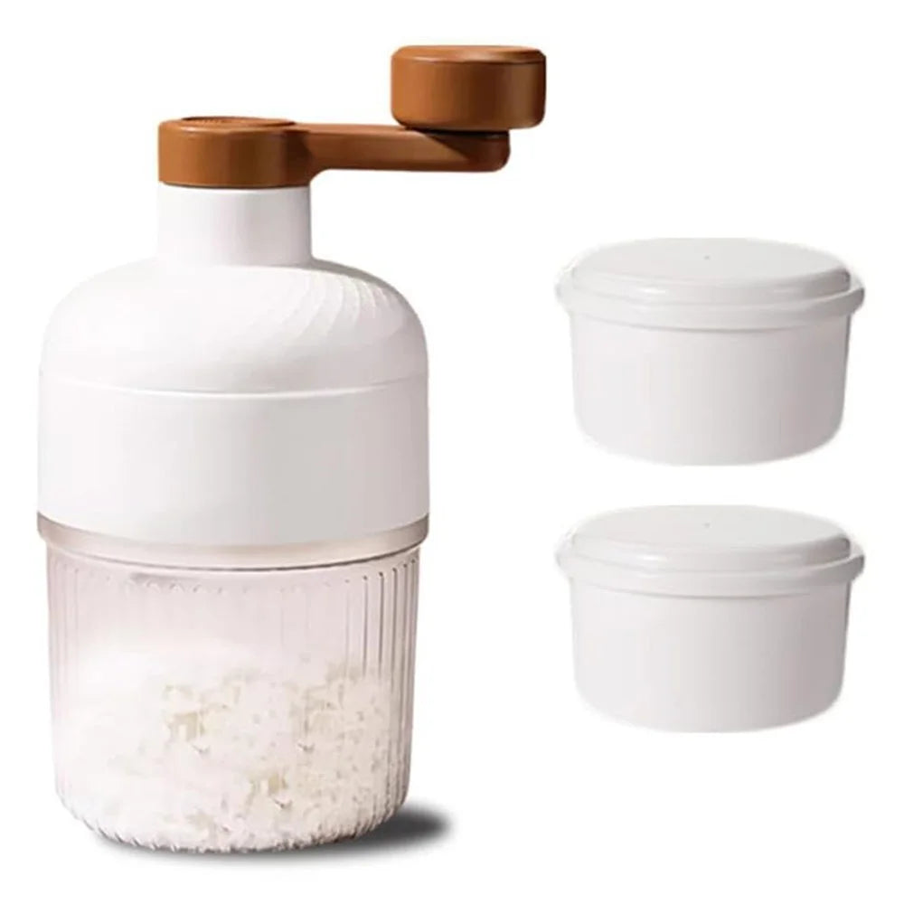 Shaved Ice Machine Plastic Portable Ice Crusher Ice Shaver with 2pcs Ice Cube Trays - 1