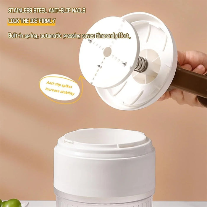 Shaved Ice Machine Plastic Portable Ice Crusher Ice Shaver with 2pcs Ice Cube Trays - 2