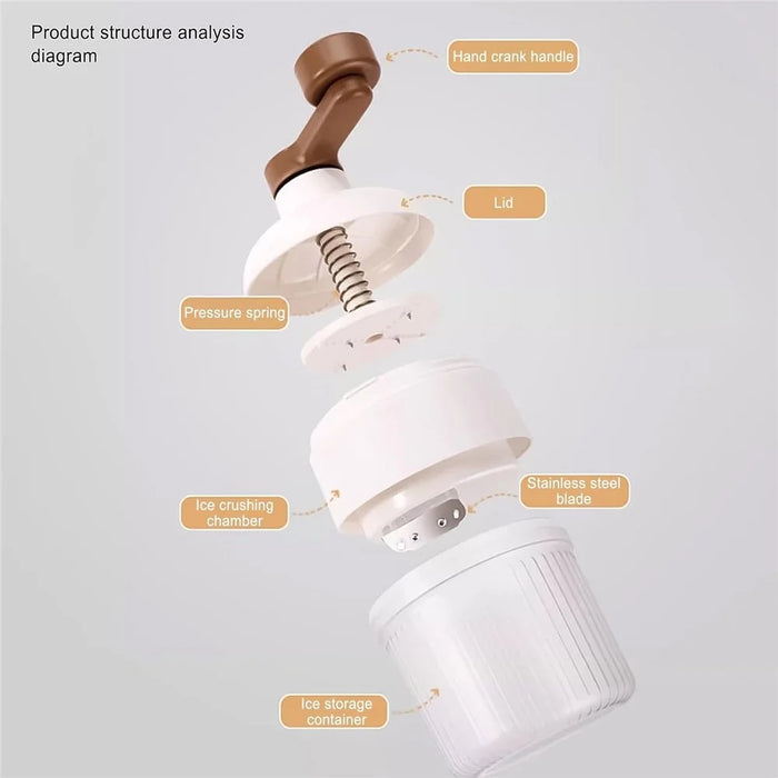 Shaved Ice Machine Plastic Portable Ice Crusher Ice Shaver with 2pcs Ice Cube Trays - 4