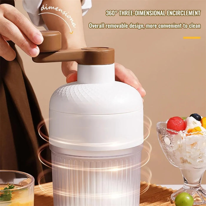 Shaved Ice Machine Plastic Portable Ice Crusher Ice Shaver with 2pcs Ice Cube Trays - 6