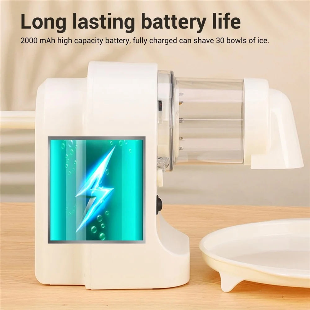 Electric Ice Shaver Shaved Ice Machine USB Rechargeable Portable Ice Crusher for Home - 6
