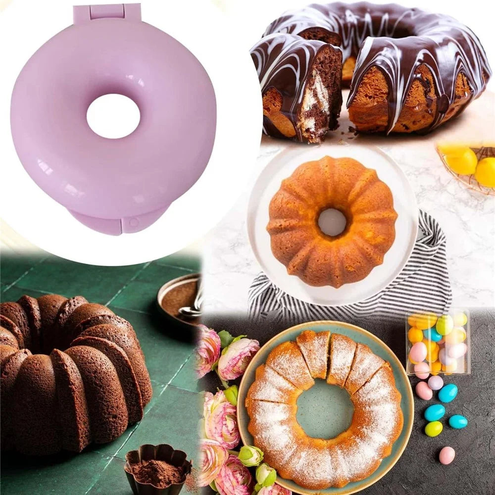 DIY Donut Mold for Baking Doughnut Cake Mould Baking Tool (No FDA, BPA-Free) - Pink - 5