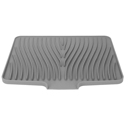 40x30cm Silicone Dish Drying Mat with Drain Lip, Heat-Resistant Dish Draining Mat - Grey - 1