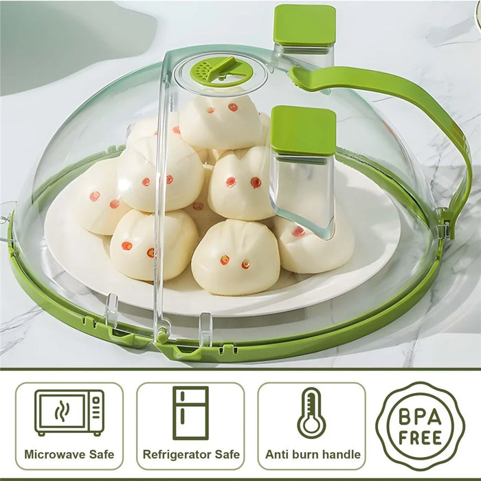 Microwave Splatter Cover with Dual Water Steamer Clear Microwave Plate Cover Lid Dish Bowl Cover - 7
