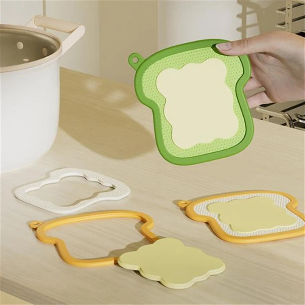 3-in-1 Detachable Heat Insulation Mat Non-Slip Silicone Placemat with Hanging Hole - Yellow - 4