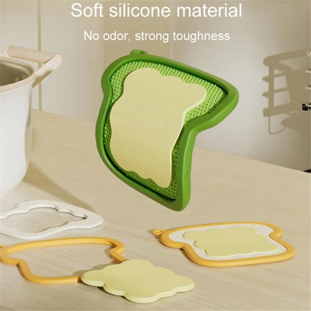 3-in-1 Detachable Heat Insulation Mat Non-Slip Silicone Placemat with Hanging Hole - Yellow - 6