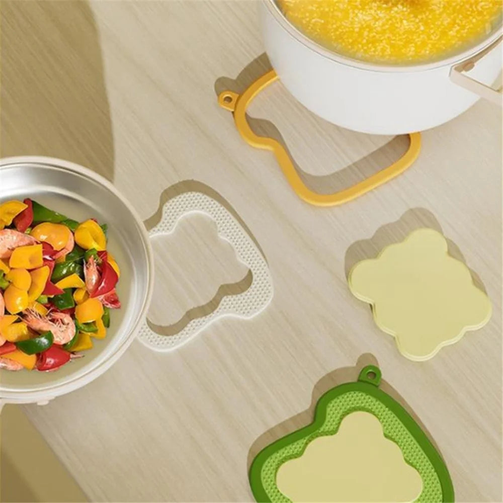 3-in-1 Detachable Heat Insulation Mat Non-Slip Silicone Placemat with Hanging Hole - Yellow - 7