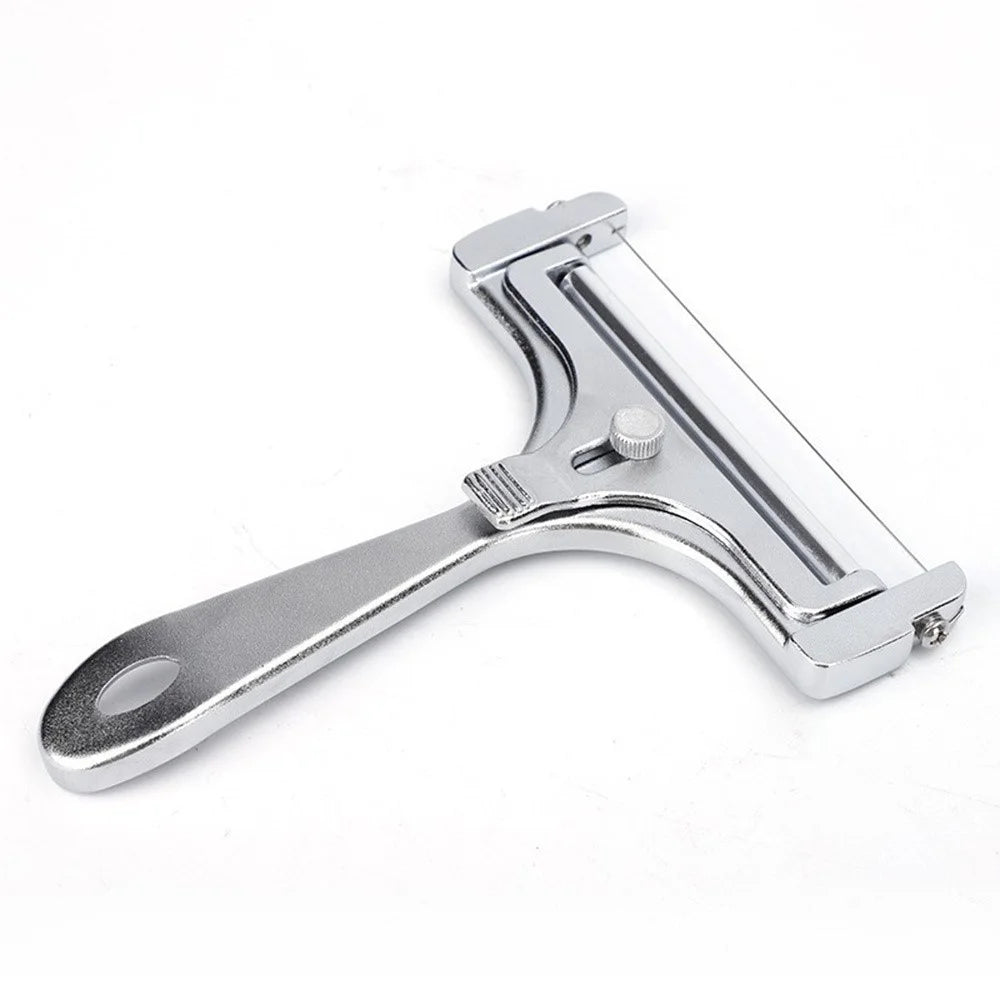 Adjustable Thickness Butter Cutter Cheese Slicer Aluminum Alloy Wire Scraper (No FDA, BPA Free) - Silver - 1