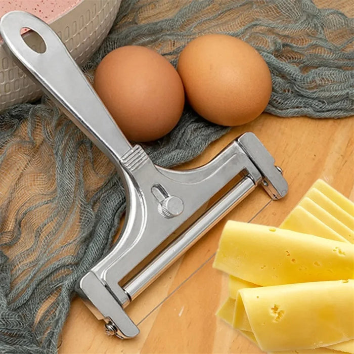 Adjustable Thickness Butter Cutter Cheese Slicer Aluminum Alloy Wire Scraper (No FDA, BPA Free) - Silver - 5
