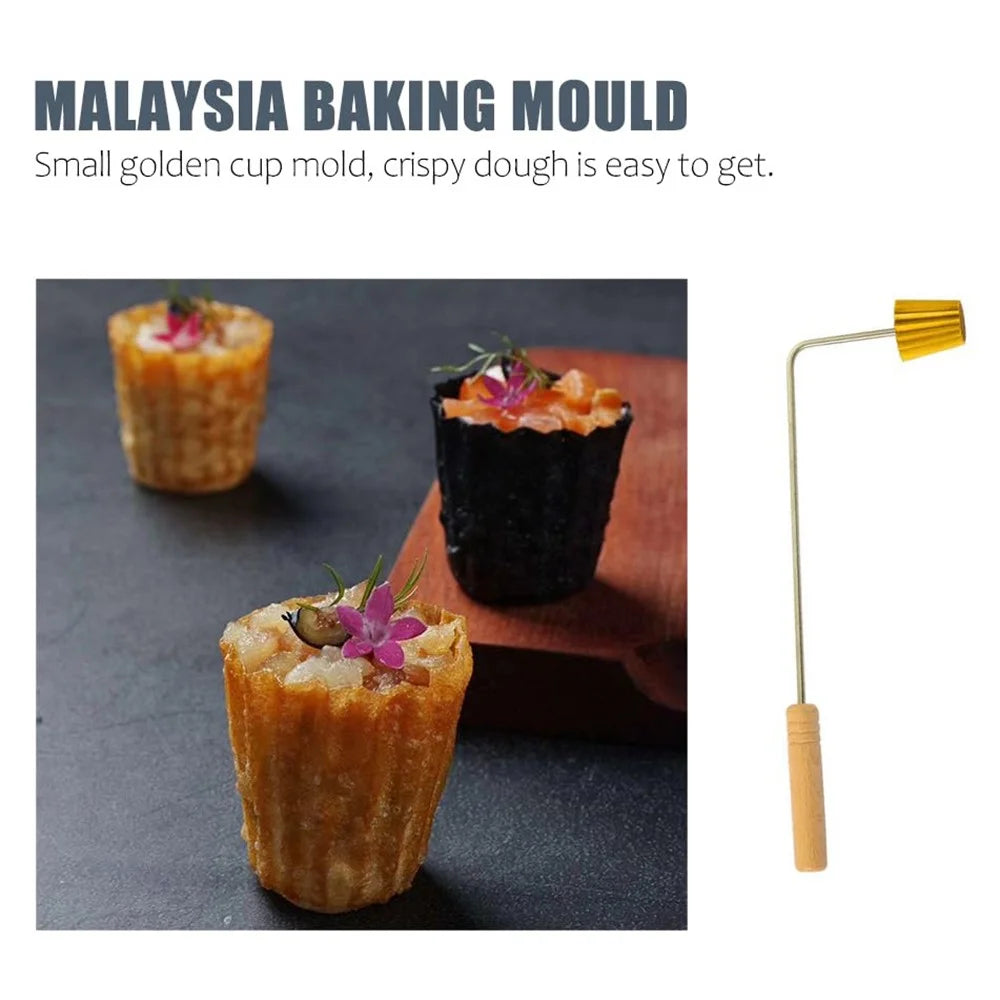 Small Gold Cup Mold Malaysia Food Baking Mould Pancake Mini Stamps Mold Cookie Maker Baking Tool - 3