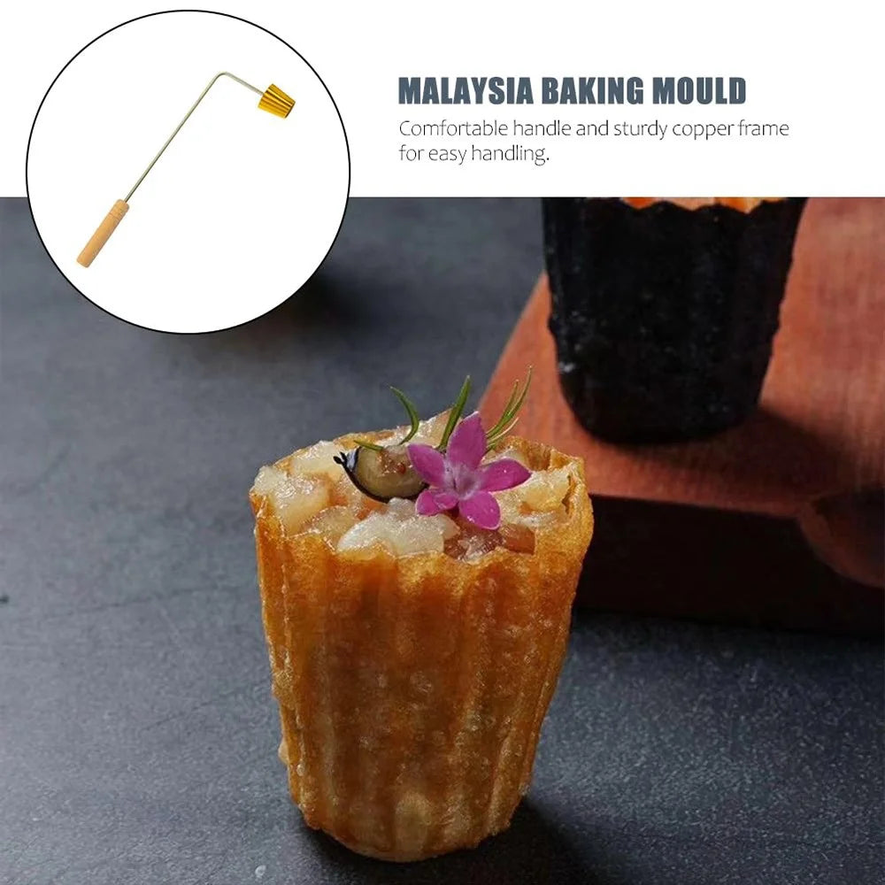 Small Gold Cup Mold Malaysia Food Baking Mould Pancake Mini Stamps Mold Cookie Maker Baking Tool - 4