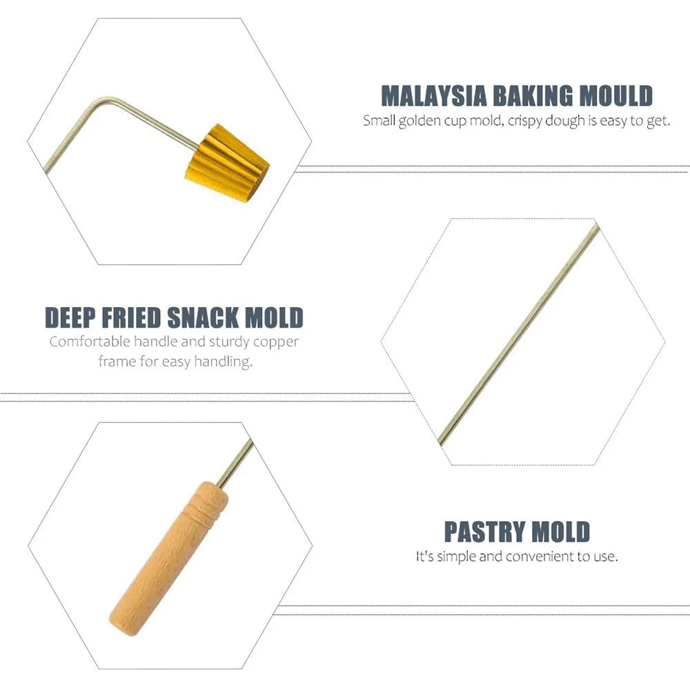 Small Gold Cup Mold Malaysia Food Baking Mould Pancake Mini Stamps Mold Cookie Maker Baking Tool - 7