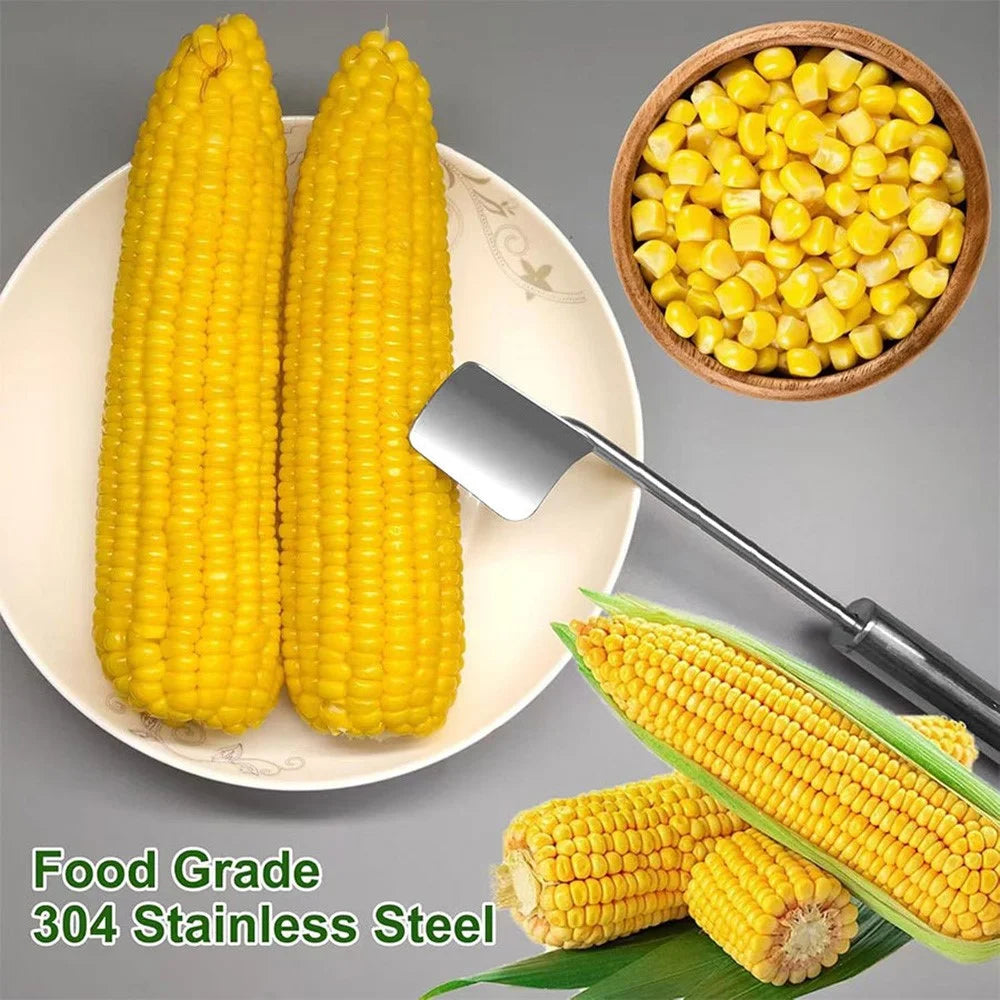 Stainless Steel Corn Cob Husker Manual Corn Stripper Ergonomic Corn Stripping Shovel (No FDA, BPA Free) - 2