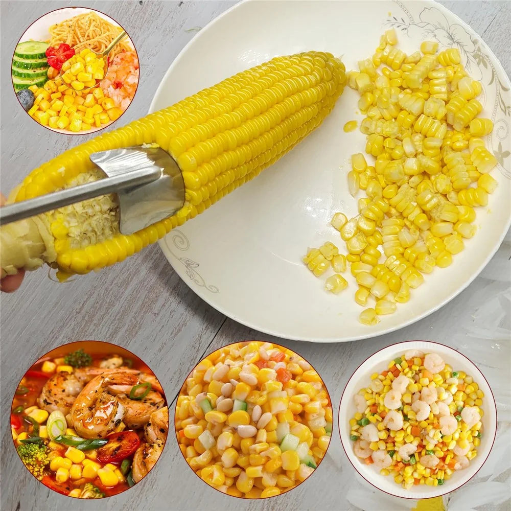 Stainless Steel Corn Cob Husker Manual Corn Stripper Ergonomic Corn Stripping Shovel (No FDA, BPA Free) - 4