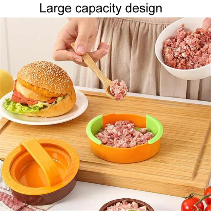 Round Hamburger Patty Making Tool Kitchen Burger Meat Press Tool (BPA Free, No FDA Certified) - Hamburger Color - 3