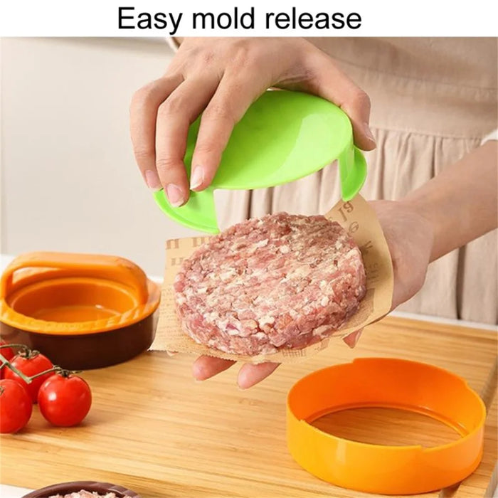 Round Hamburger Patty Making Tool Kitchen Burger Meat Press Tool (BPA Free, No FDA Certified) - Hamburger Color - 4