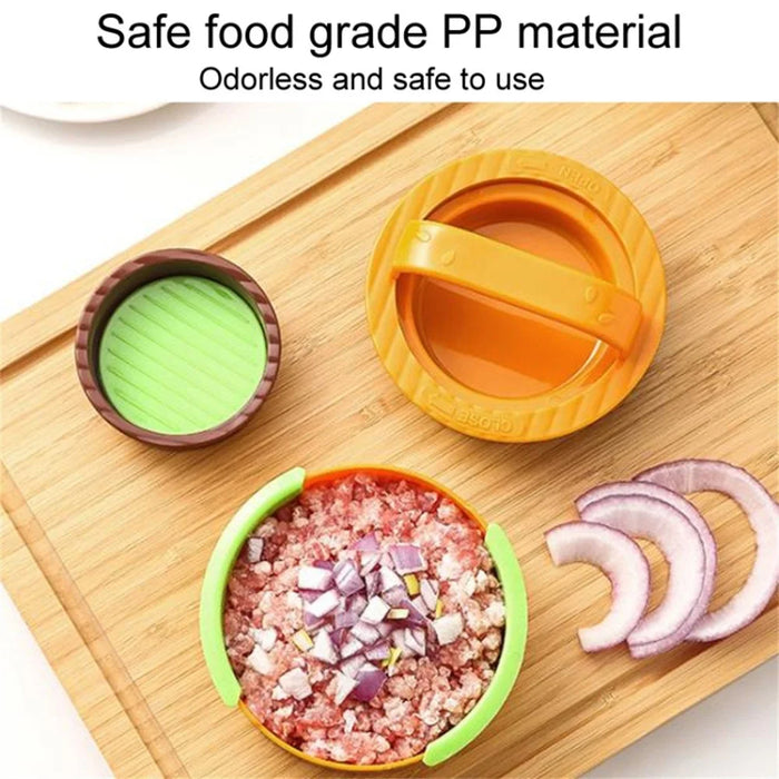 Round Hamburger Patty Making Tool Kitchen Burger Meat Press Tool (BPA Free, No FDA Certified) - Hamburger Color - 5