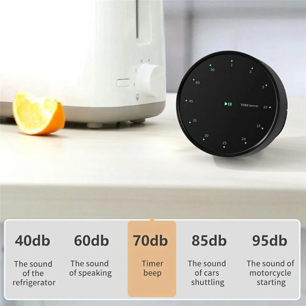 Magnetic Rotating Countdown Timer Kitchen Student Learning Time Manager Time Reminder with Bracket - Black - 3