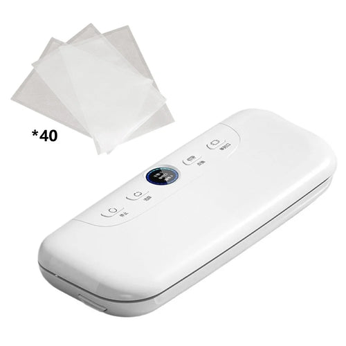 Mini Vacuum Sealer Machine Full Automatic Food Sealer with 40Pcs Sealing Bags for Household, Kitchen - 1