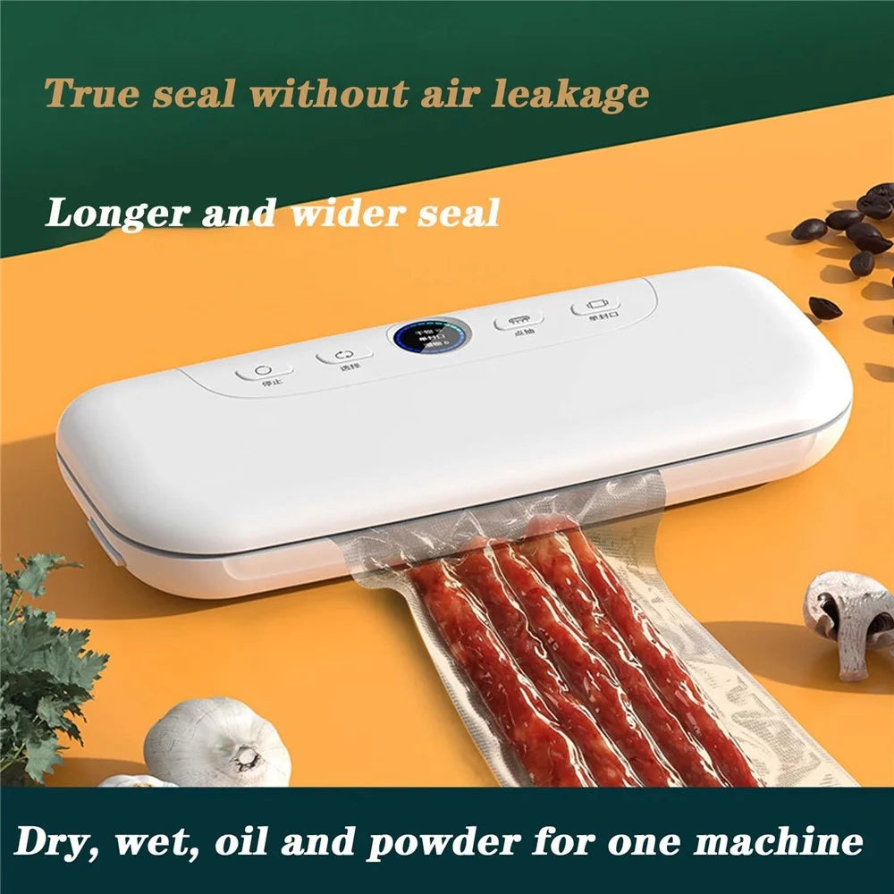Mini Vacuum Sealer Machine Full Automatic Food Sealer with 40Pcs Sealing Bags for Household, Kitchen - 3