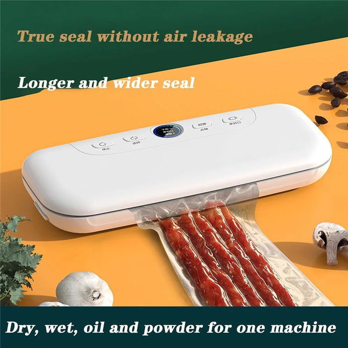 Mini Vacuum Sealer Machine Full Automatic Food Sealer with 10Pcs Sealing Bags for Household, Kitchen - 3