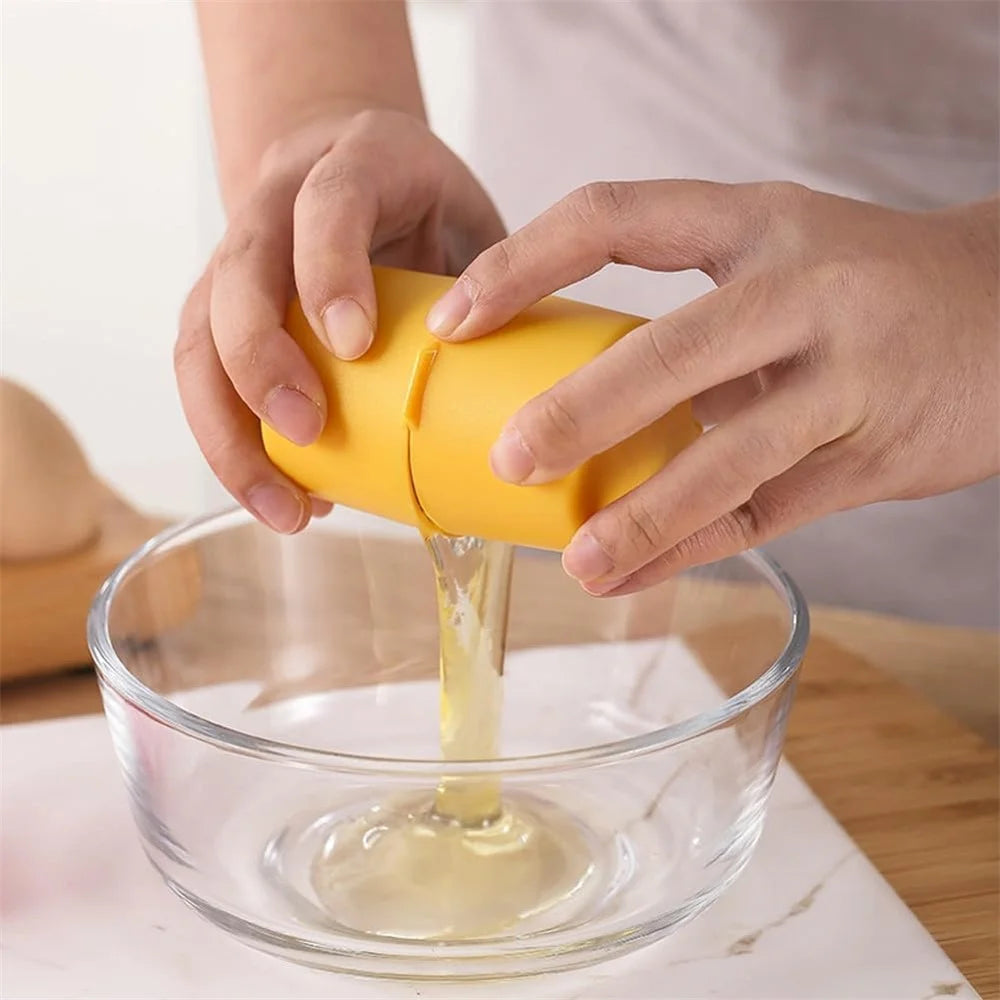 Handheld Egg Shell Opener PP + Stainless Steel Egg Shell Separator Kitchen Gadget - Yellow - 3