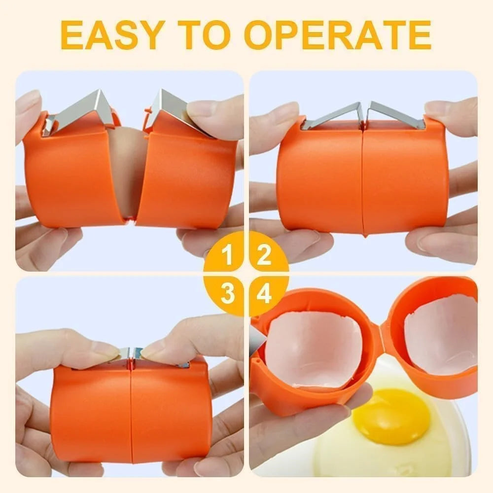 Handheld Egg Shell Opener PP + Stainless Steel Egg Shell Separator Kitchen Gadget - Yellow - 7