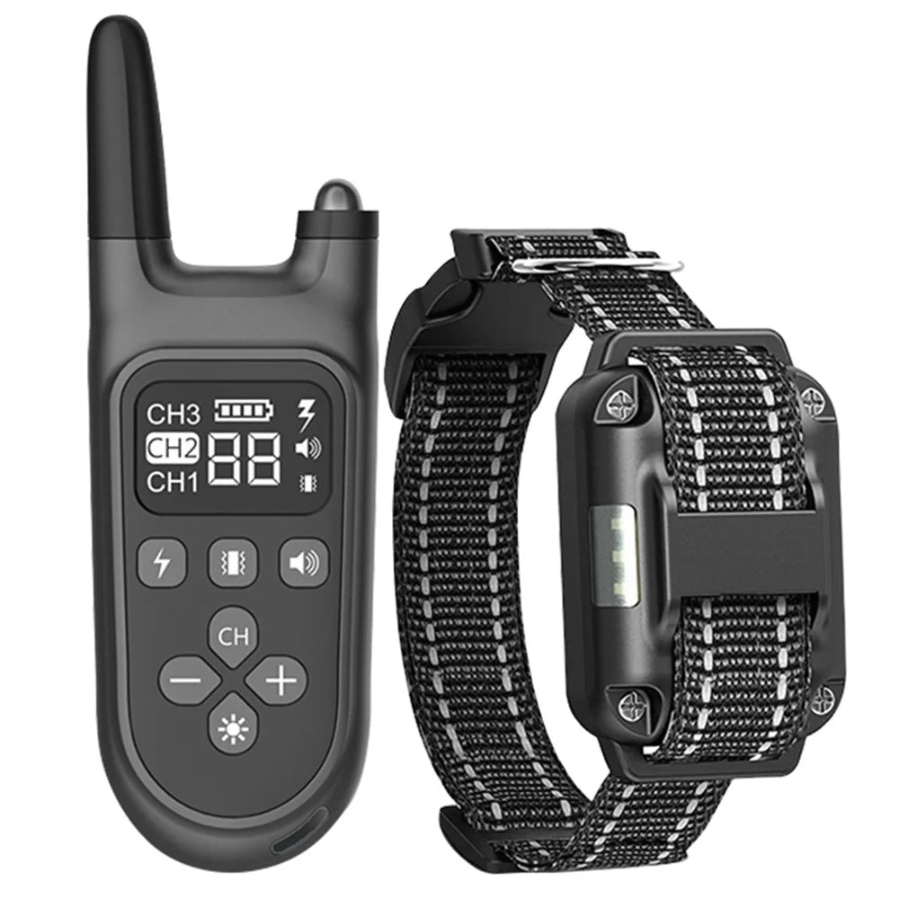 Dog Stop Bark Collar Remote Control Dog Training Device Waterproof Reflective Pet Collar - 1