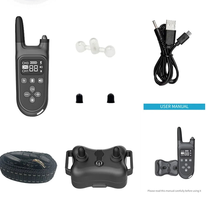 Dog Stop Bark Collar Remote Control Dog Training Device Waterproof Reflective Pet Collar - 6