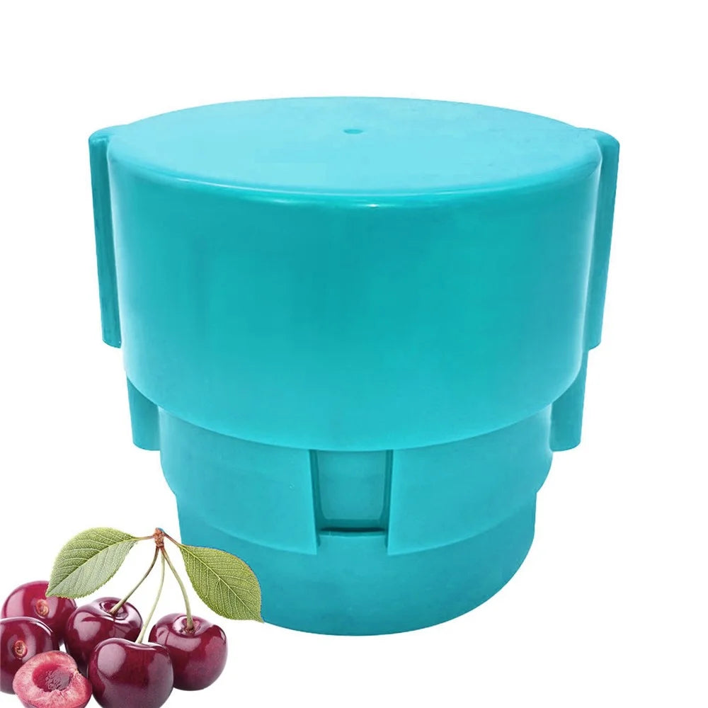 Portable Cherry Pitter Plastic Cherry Core Remover with 6 Individual Holes Cherry Corer Seed Remover Tool - Blue - 1