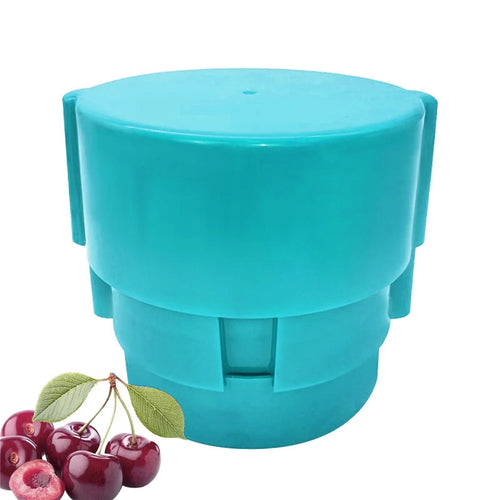 Portable Cherry Pitter Plastic Cherry Core Remover with 6 Individual Holes Cherry Corer Seed Remover Tool - Blue - 1
