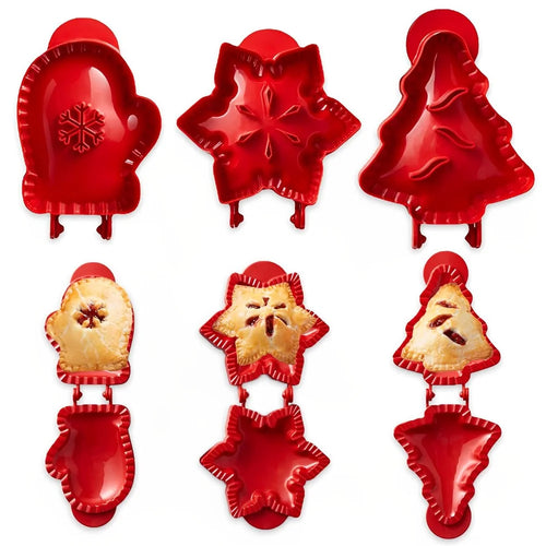 3Pcs / Set Christmas Tree Snowflake Mitten Shape Plastic Cookie Mold Kitchen Baking Tool (BPA Free, No FDA) - 1