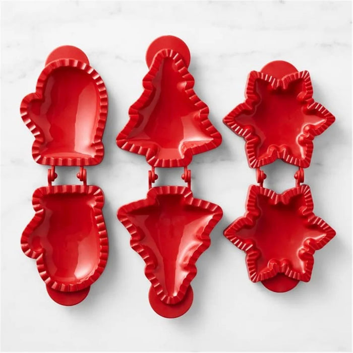 3Pcs / Set Christmas Tree Snowflake Mitten Shape Plastic Cookie Mold Kitchen Baking Tool (BPA Free, No FDA) - 5